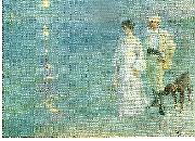 Peter Severin Kroyer sommeraften ved skagen strand oil painting